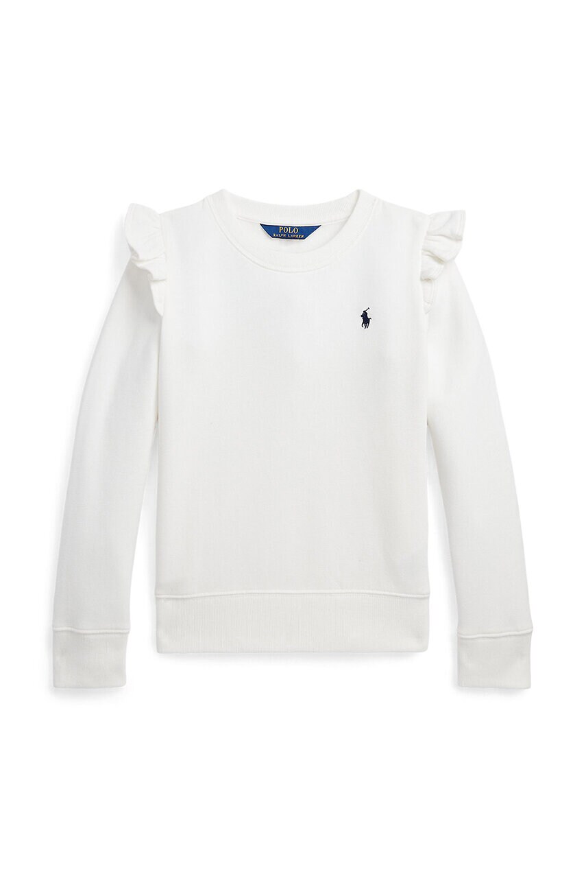 Levně Dětská mikina Polo Ralph Lauren bílá barva, hladká, 313916769001