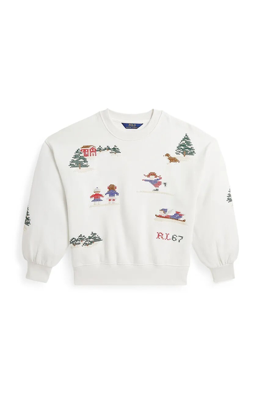 Levně Dětská bavlněná mikina Polo Ralph Lauren béžová barva, vzorovaná, 313952129001