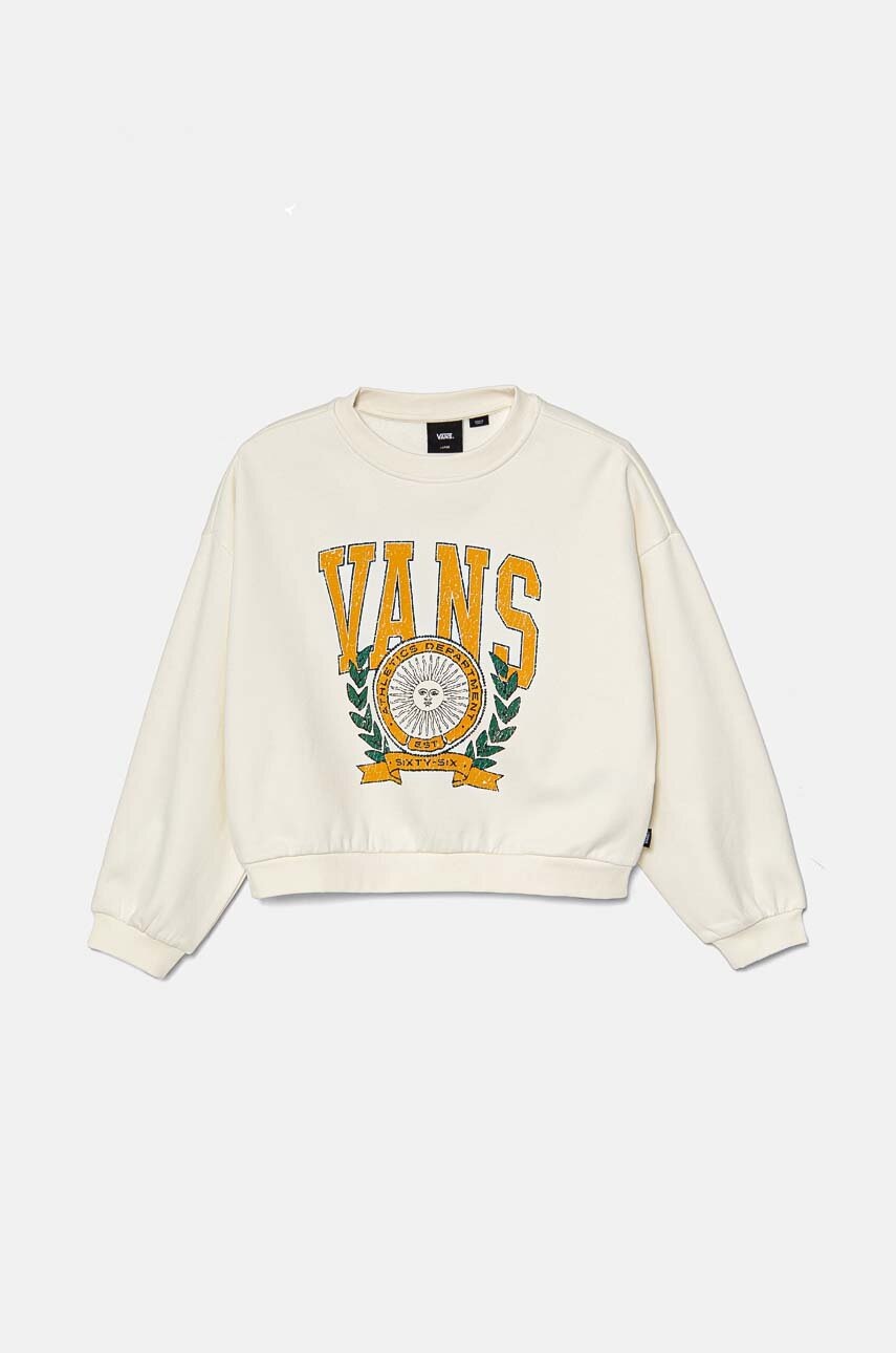 

Детски суичър Vans First Team Loose Crew в бежово с принт VN000J6HFS81, Бежов