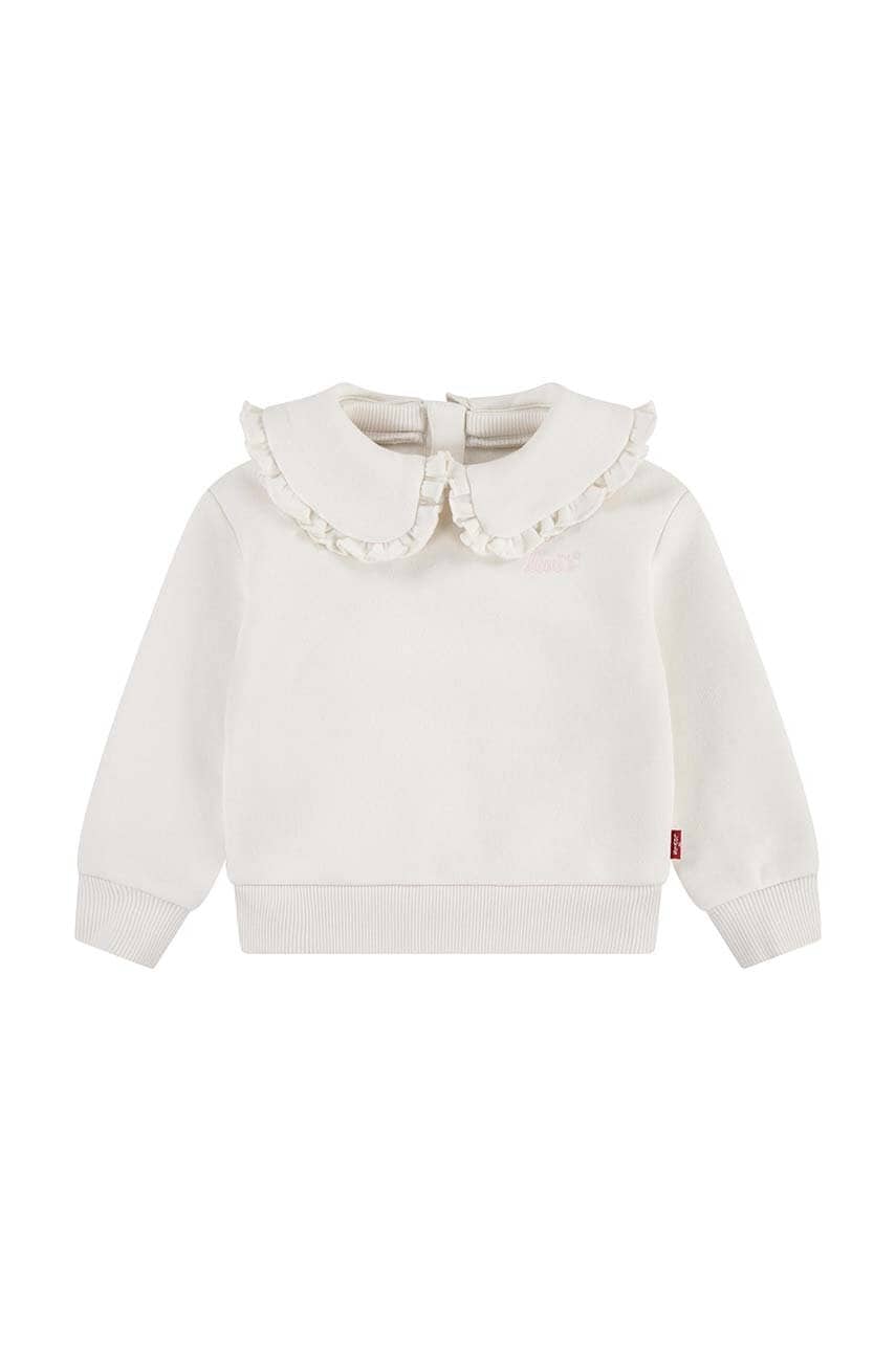 Levi\'s bluza bebe RUFFLE COLLARED CREW culoarea bej, neted, 1EK989