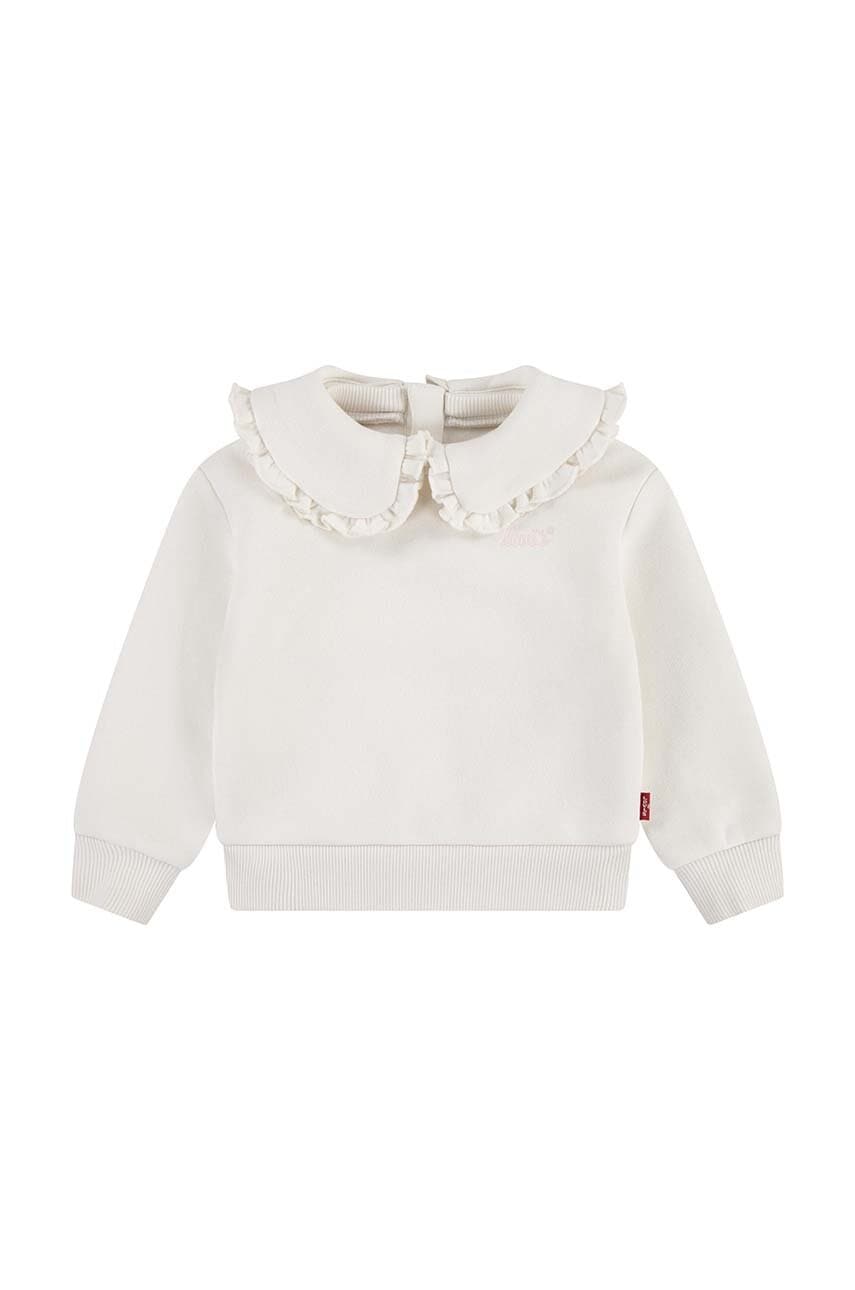 Levi\'s bluza bebe RUFFLE COLLARED CREW culoarea bej, neted, 1EK989