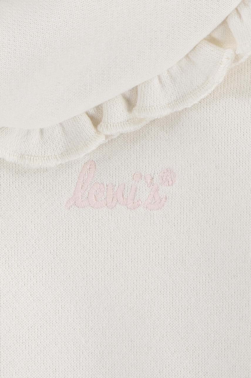 Levi's baba felső RUFFLE COLLARED CREW bézs, sima, 1EK989 termék 2. képe