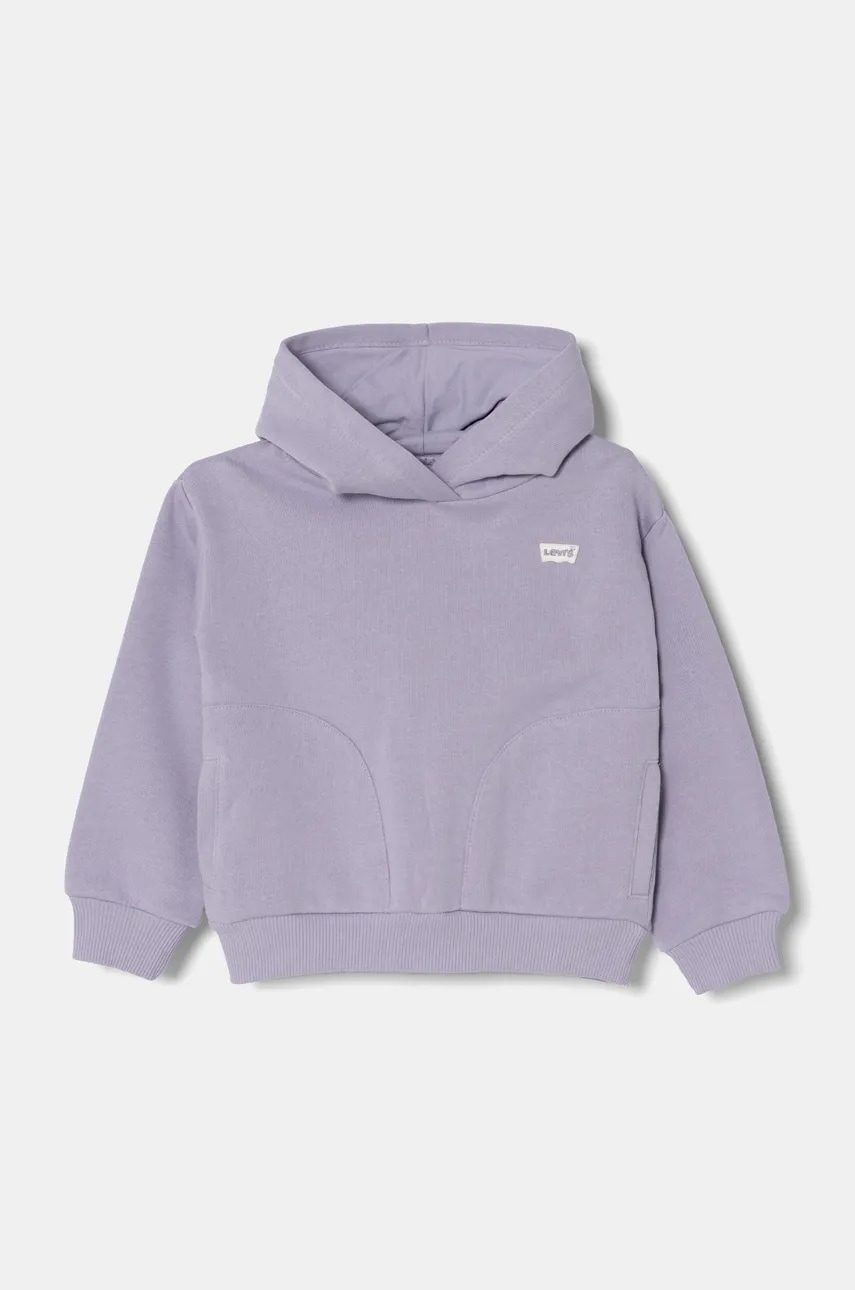 Levi's bluza copii BATWING CHEST HIT HOODIE culoarea violet, cu glugă, neted, 3EL078 Levi's bluza copii BATWING CHEST HIT HOODIE culoarea violet, cu glugă, neted, 3EL078