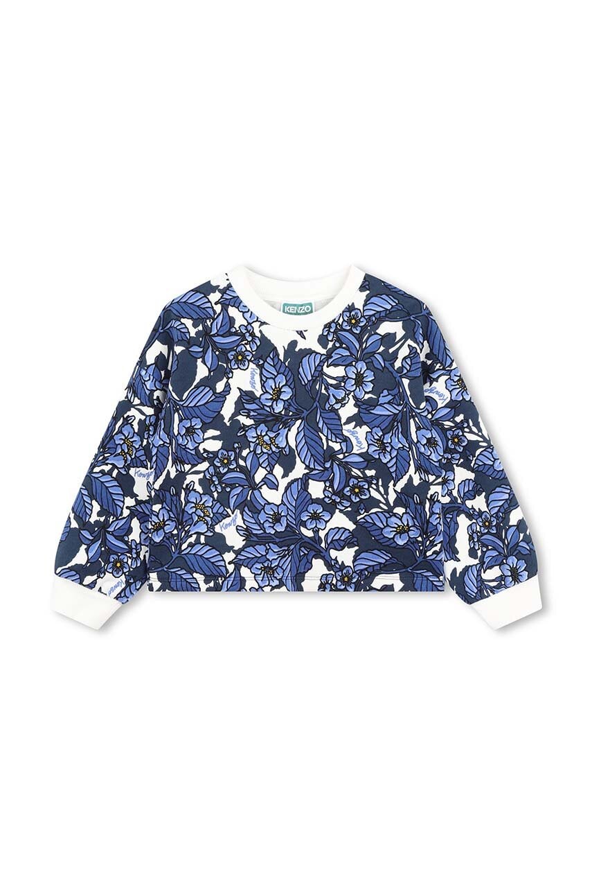 Kenzo Kids hanorac de bumbac pentru copii culoarea albastru marin, modelator, K60695 Kenzo Kids hanorac de bumbac pentru copii culoarea albastru marin, modelator, K60695