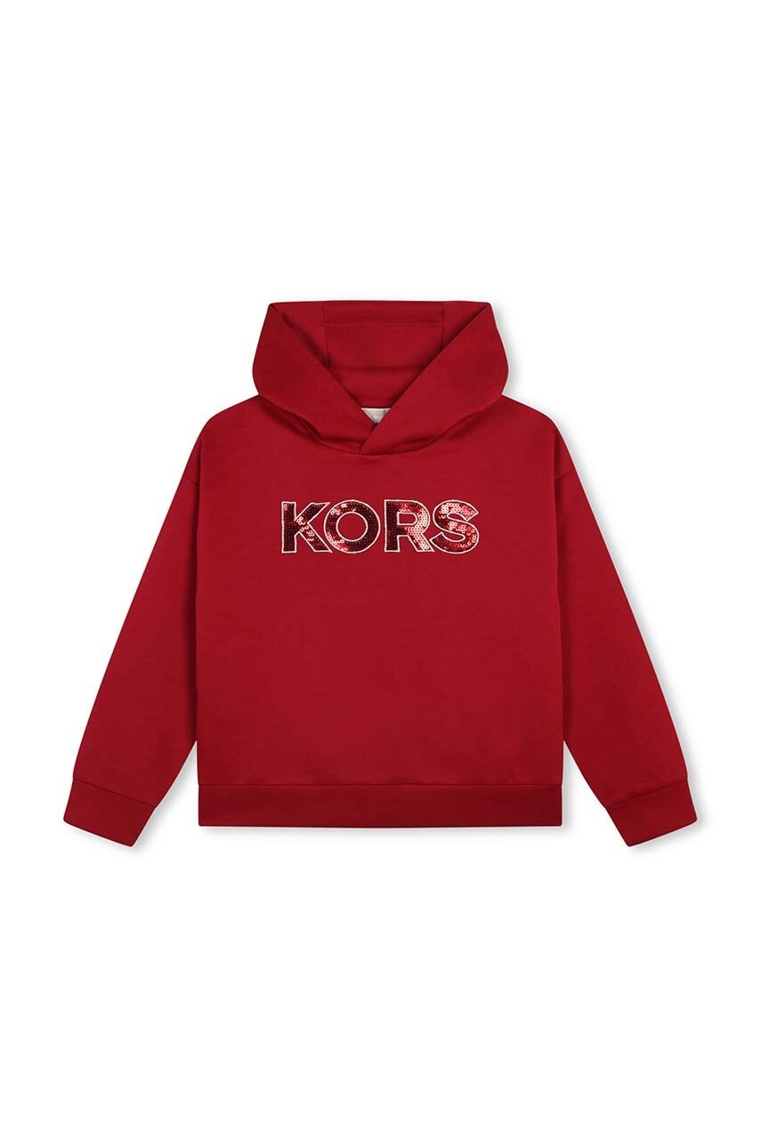 Детская кофта Michael Kors цвет красный с капюшоном с аппликацией R30150