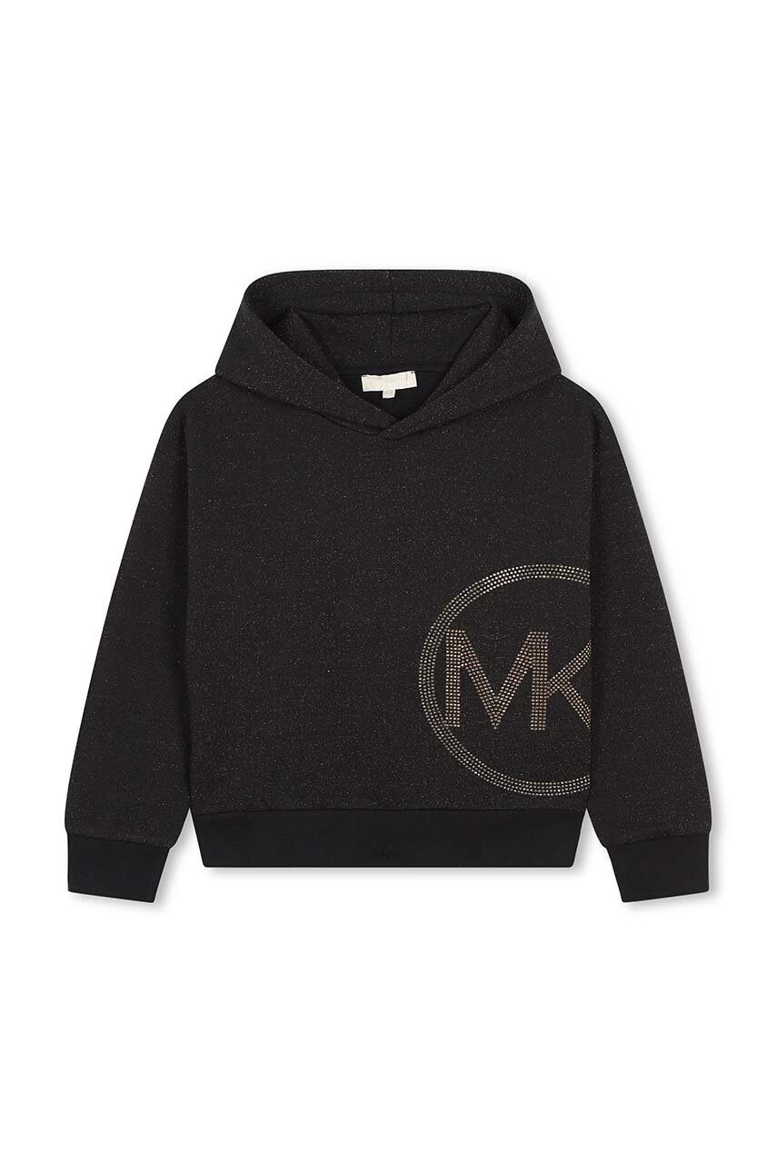 Детская кофта Michael Kors цвет чёрный с капюшоном с принтом R30154