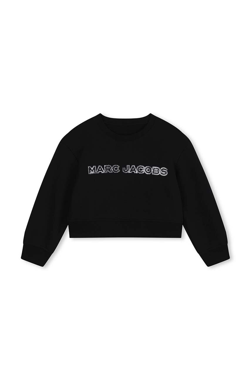 Marc Jacobs hanorac de bumbac pentru copii culoarea negru, cu imprimeu, W60263