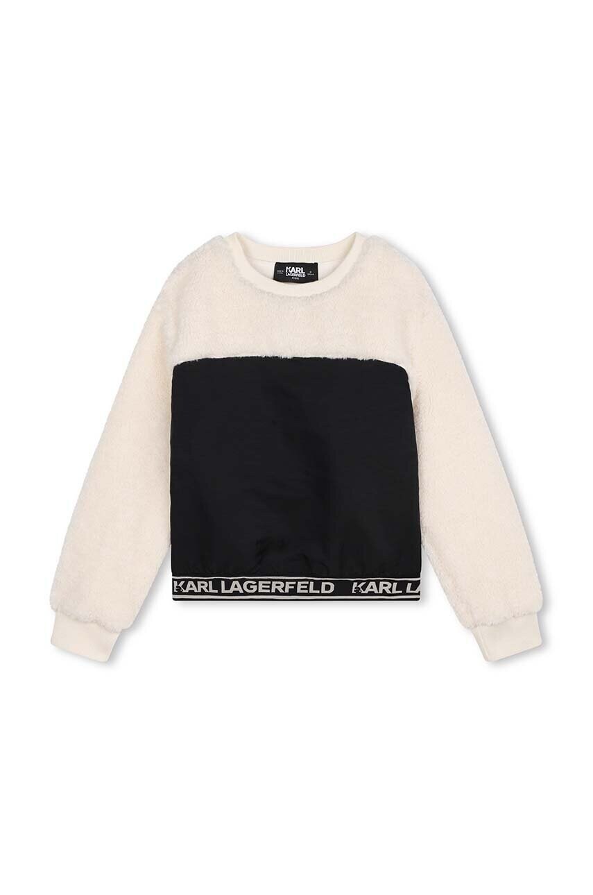 Karl Lagerfeld bluza copii culoarea negru, neted, Z30223