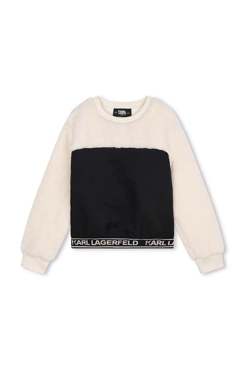 Karl Lagerfeld bluza copii culoarea negru, neted, Z30223