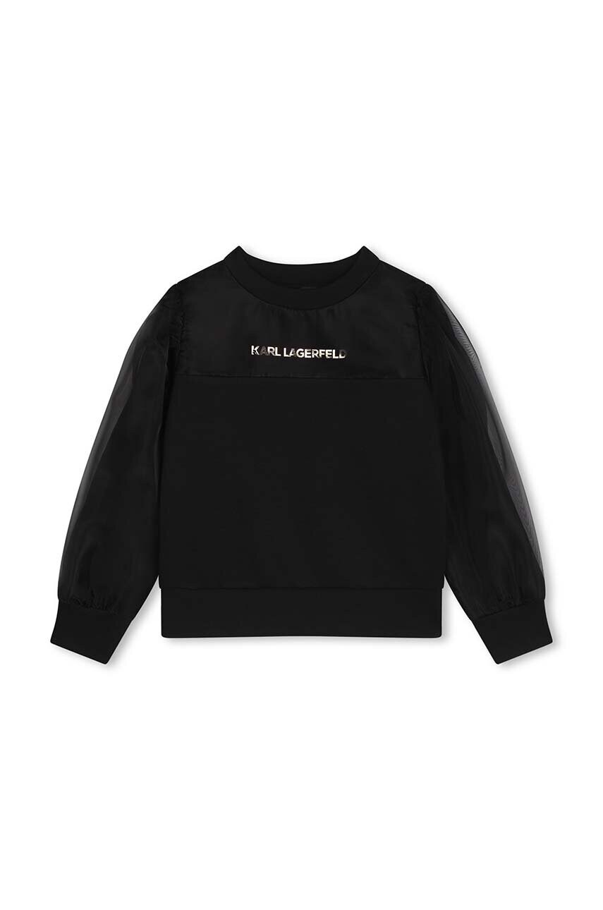 Karl Lagerfeld bluza copii culoarea negru, cu imprimeu, Z30226