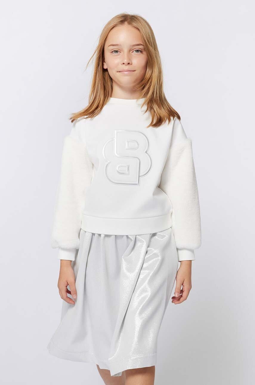 BOSS bluza copii culoarea alb, cu imprimeu, J51112