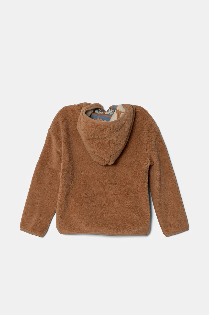 Детская куртка из флиса Roxy MY OH MY цвет коричневый с капюшоном однотонная ERGPF03072 Детская куртка из флиса Roxy MY OH MY цвет коричневый с капюшоном однотонная ERGPF03072