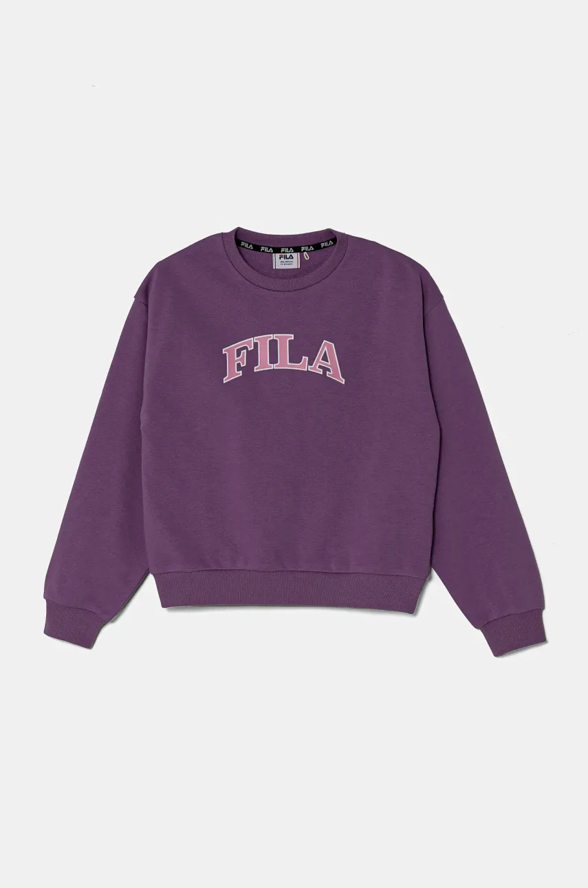 Fila bluză LOLLAR culoarea violet, cu imprimeu, FAT0579