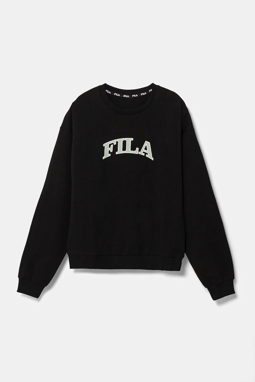 Fila bluză LOLLAR culoarea negru, cu imprimeu, FAT0579