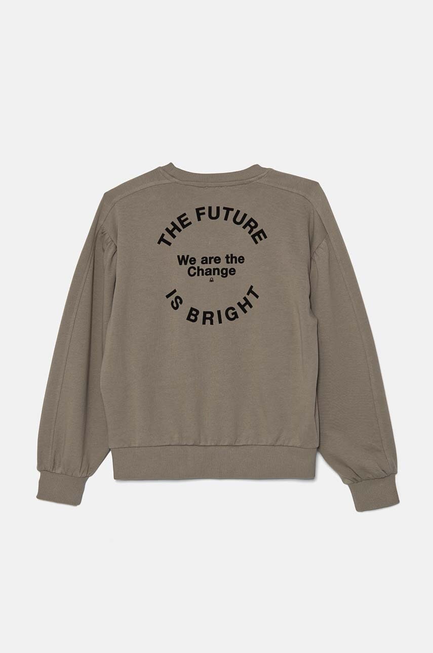 Дитяча бавовняна кофта United Colors of Benetton колір зелений з принтом 33NVC10K3 в Вінниці Дитяча бавовняна кофта United Colors of Benetton колір зелений з принтом 33NVC10K3 в Вінниці