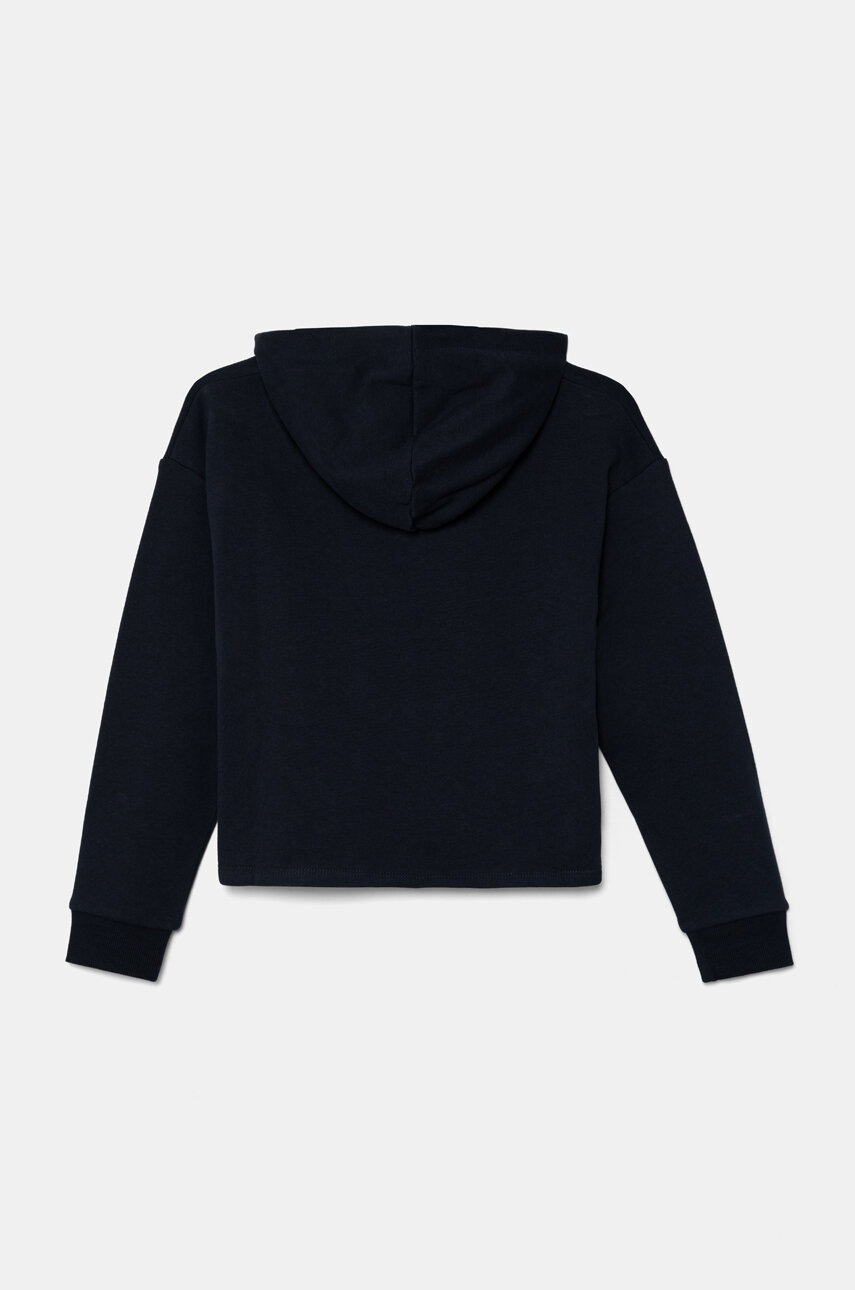 Детская хлопковая кофта Pepe Jeans VICTORIA цвет синий с капюшоном однотонная PG581330