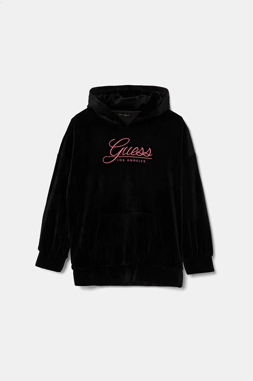 

Детски суичър Guess в черно с качулка с апликация J4BQ10 KCH92, Черен