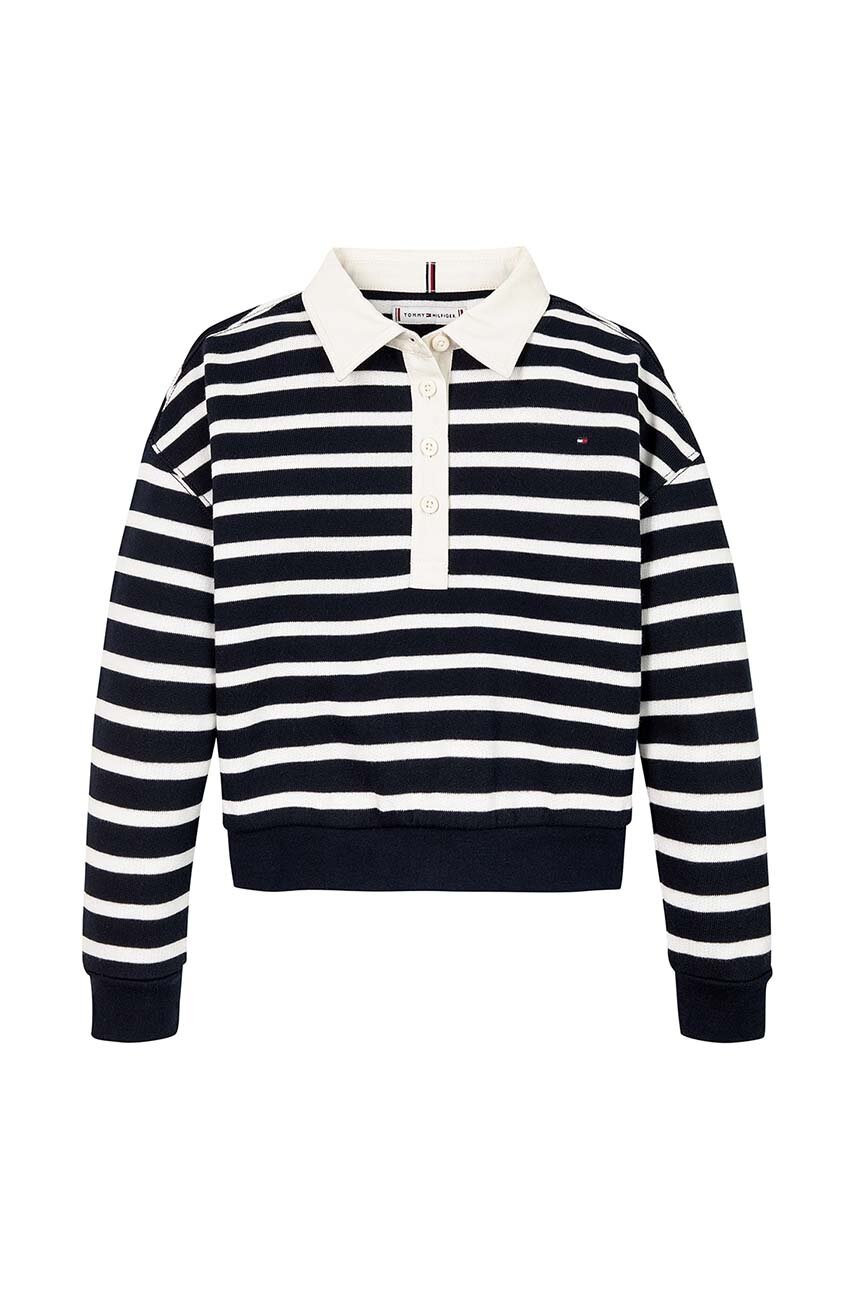 Детская хлопковая кофта Tommy Hilfiger цвет синий узор KG0KG08362 Детская хлопковая кофта Tommy Hilfiger цвет синий узор KG0KG08362