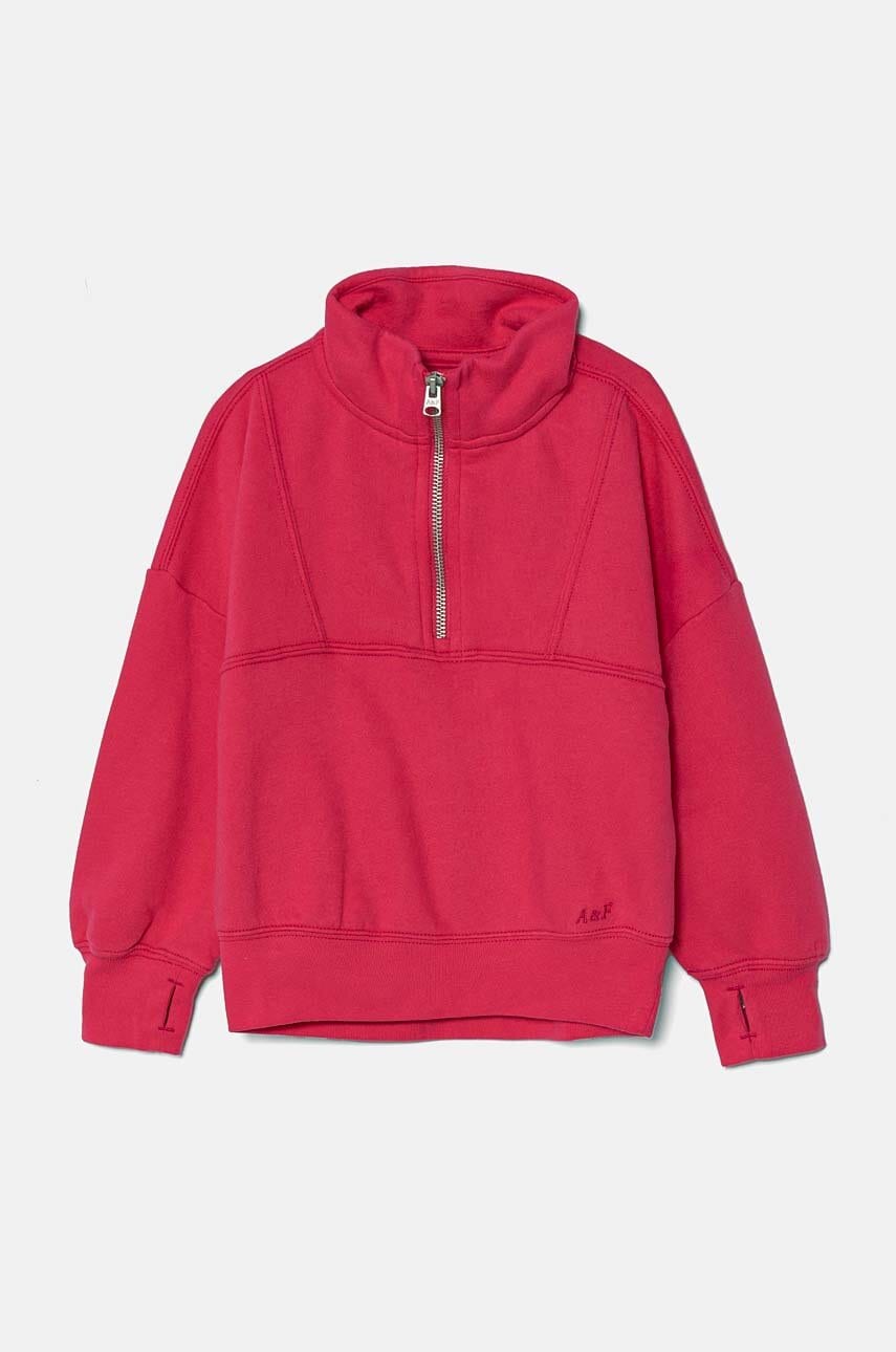Abercrombie & Fitch bluza copii culoarea roz, neted, KI252-4065 Abercrombie & Fitch bluza copii culoarea roz, neted, KI252-4065