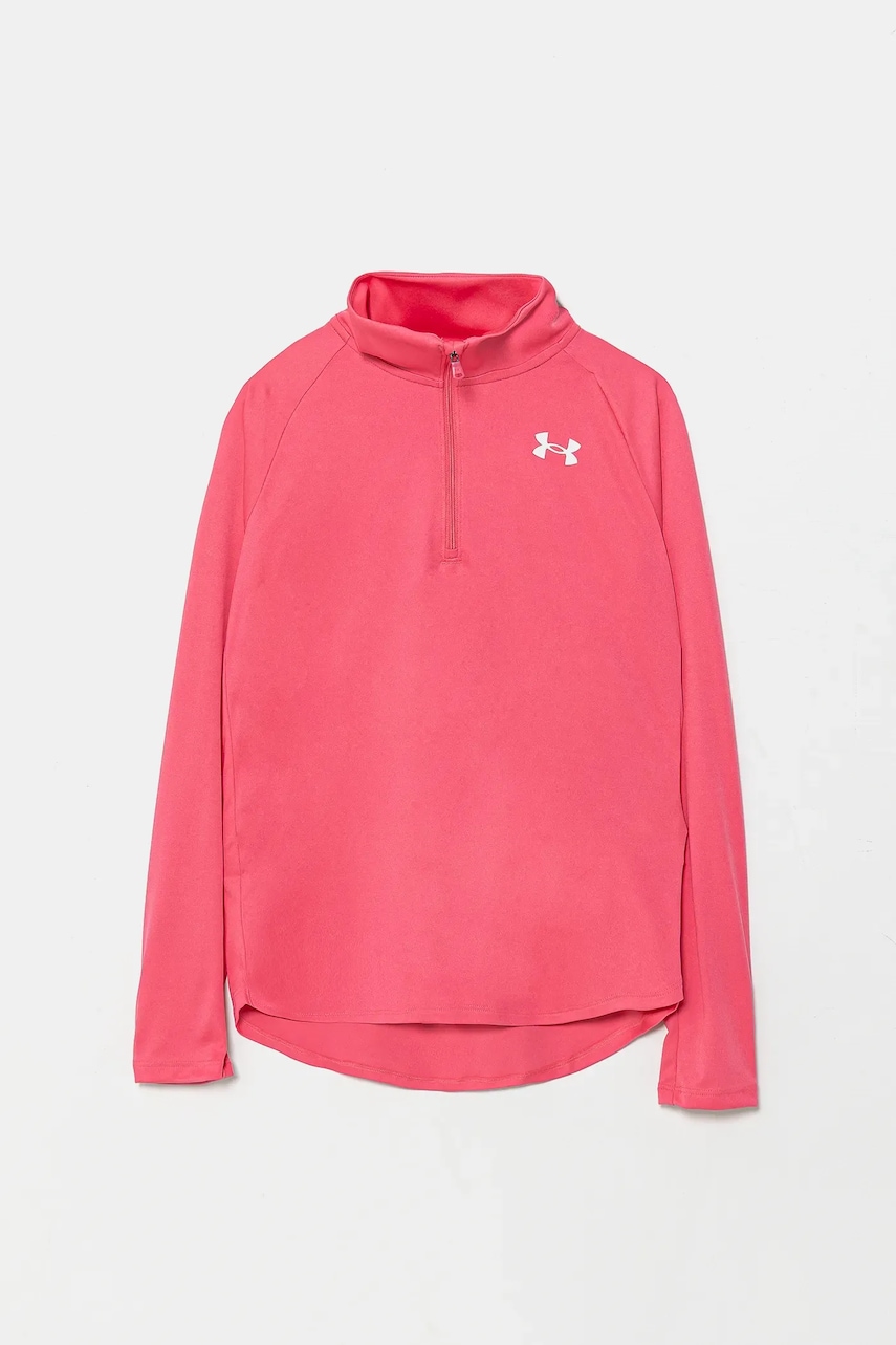 Under Armour bluza copii Tech Graphic 1 culoarea roz, cu imprimeu, 1379532 Under Armour bluza copii Tech Graphic 1 culoarea roz, cu imprimeu, 1379532