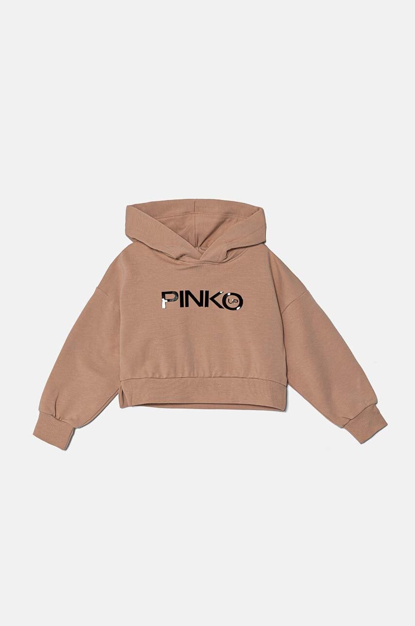 

Детски суичър Pinko Up в розово с качулка с принт F4PIBGHS182, Розов