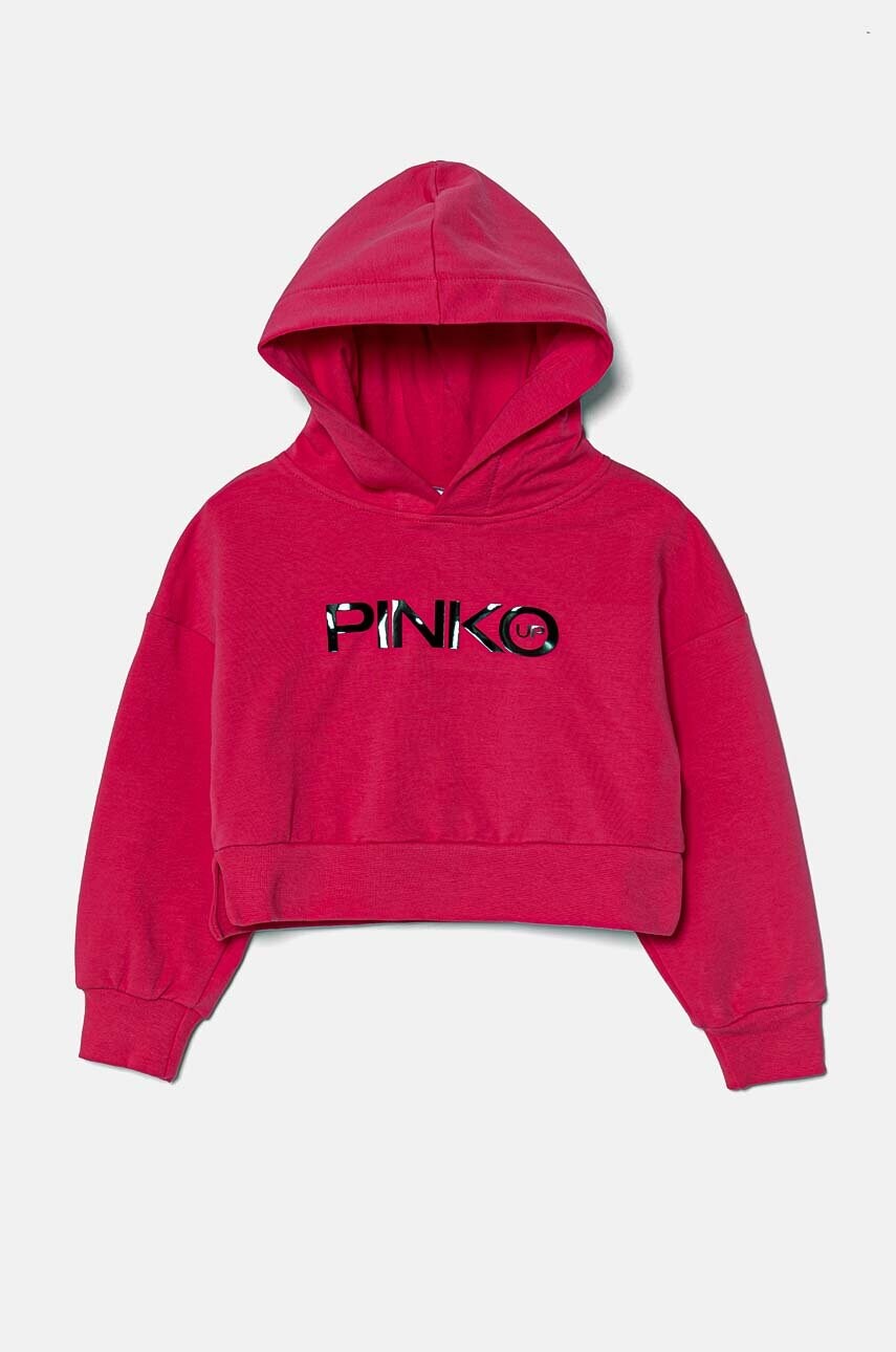 Levně Dětská mikina Pinko Up růžová barva, s kapucí, s potiskem, F4PIBGHS182