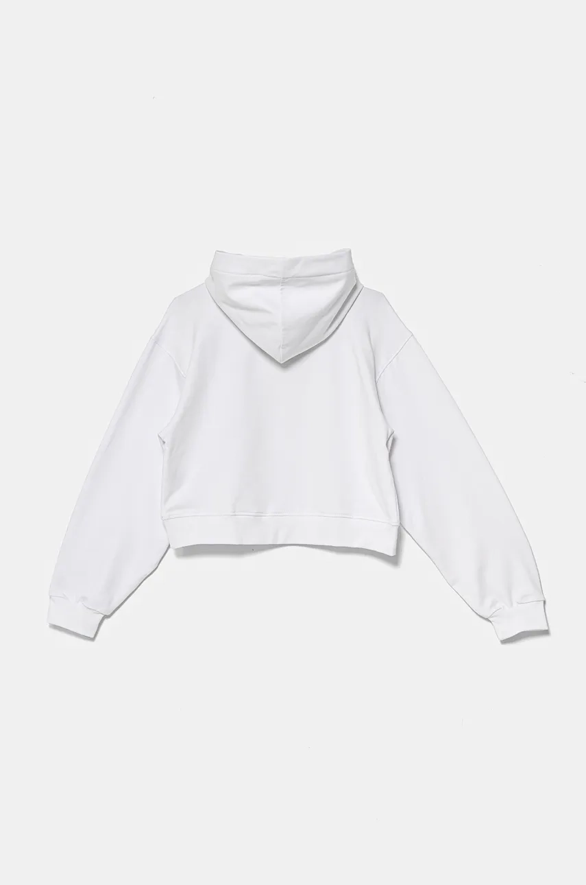 Детская кофта Pinko Up цвет белый с капюшоном с аппликацией F4PIJGHS057 Детская кофта Pinko Up цвет белый с капюшоном с аппликацией F4PIJGHS057