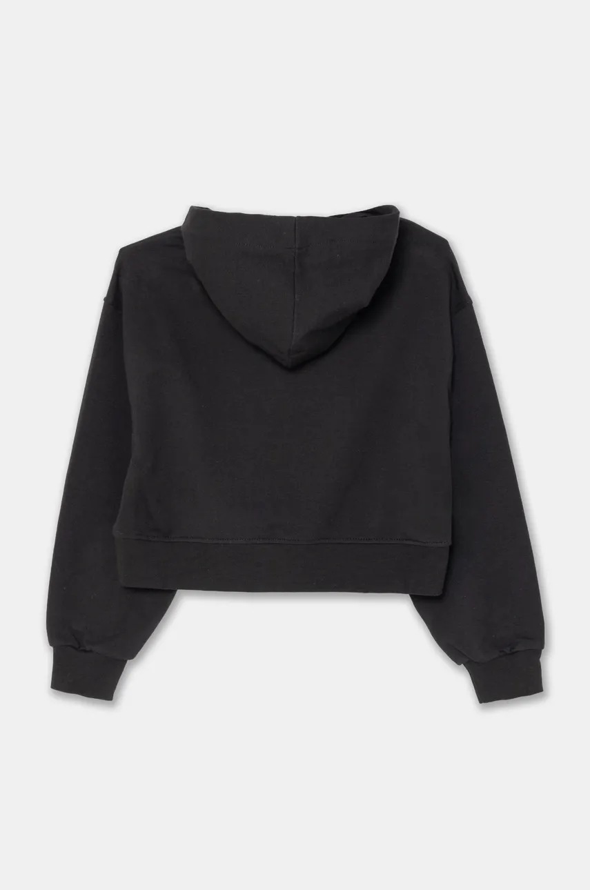 Детская кофта Pinko Up цвет чёрный с капюшоном с аппликацией F4PIJGHS057