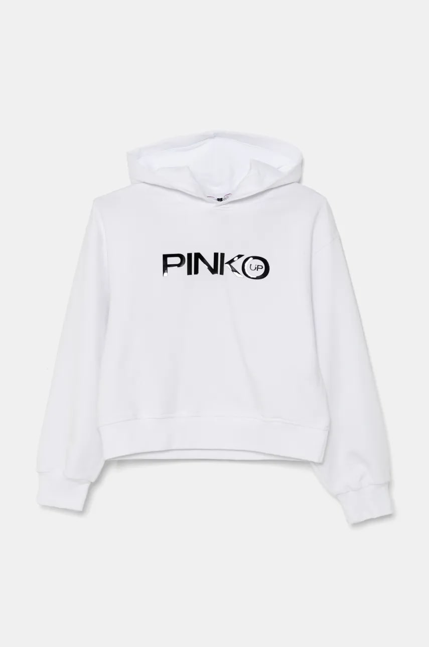 

Детски суичър Pinko Up в бяло с качулка с принт F4PIJGHS091, Бял