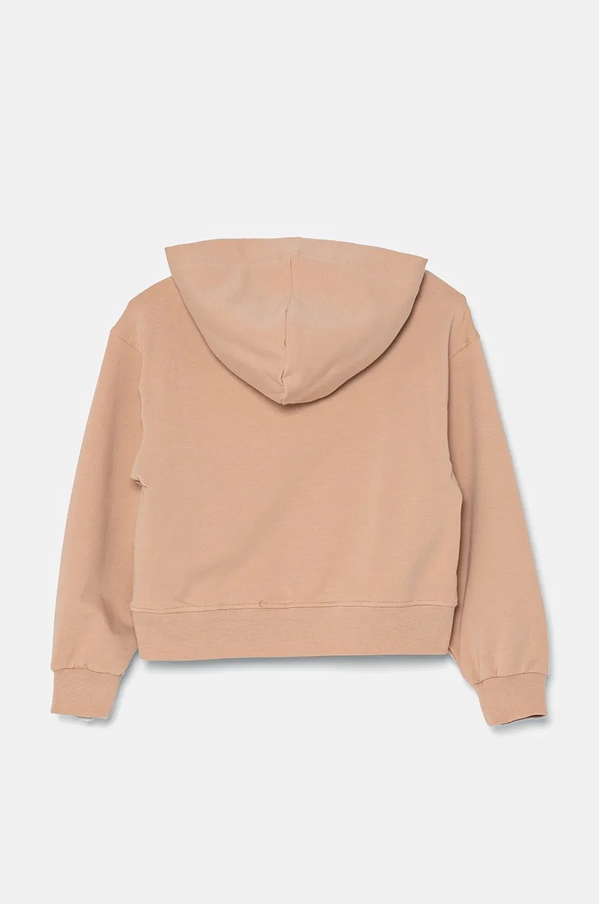 Дитяча кофта Pinko Up колір помаранчевий з капюшоном з принтом F4PIJGHS091 Дитяча кофта Pinko Up колір помаранчевий з капюшоном з принтом F4PIJGHS091