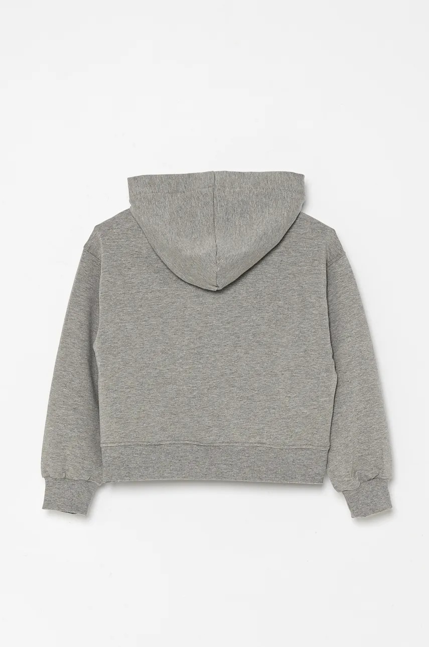 Дитяча кофта Pinko Up колір сірий з капюшоном з принтом F4PIJGHS091 Дитяча кофта Pinko Up колір сірий з капюшоном з принтом F4PIJGHS091