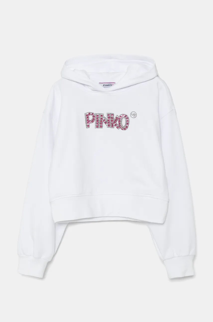 Levně Dětská mikina Pinko Up bílá barva, s kapucí, s aplikací, F4PIJGHS100