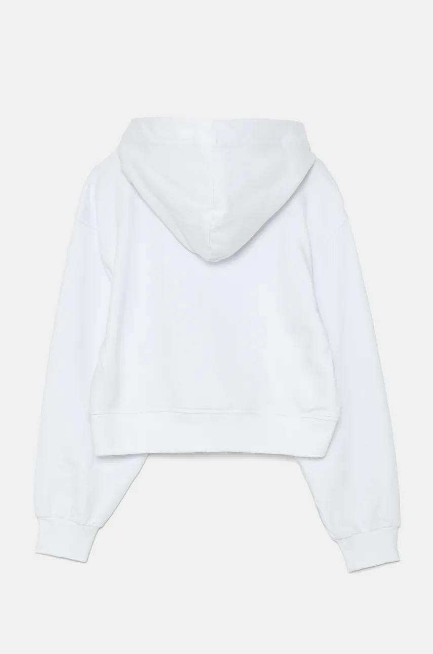 Детская кофта Pinko Up цвет белый с капюшоном с аппликацией F4PIJGHS100