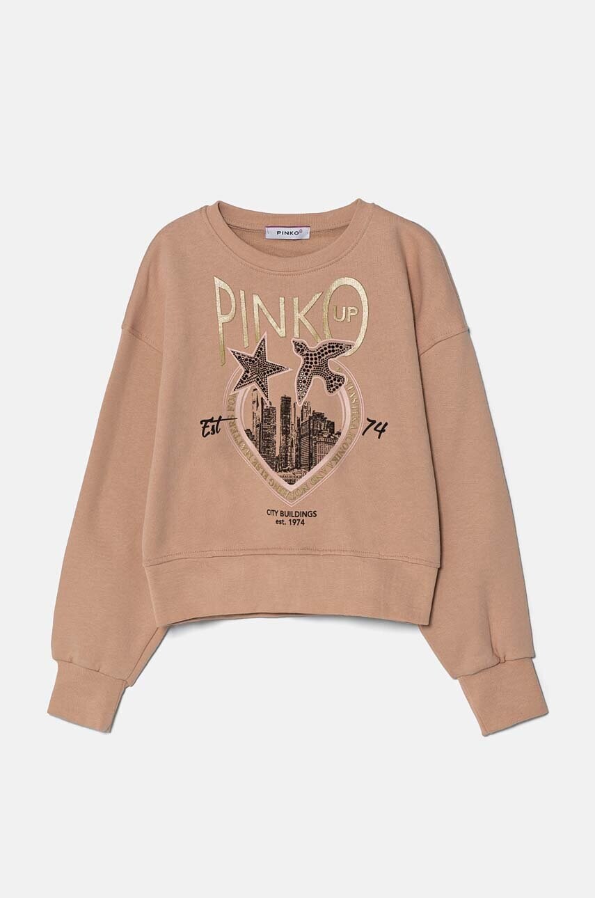 

Детски памучен суичър Pinko Up в розово с апликация F4PIJGSW218, Розов