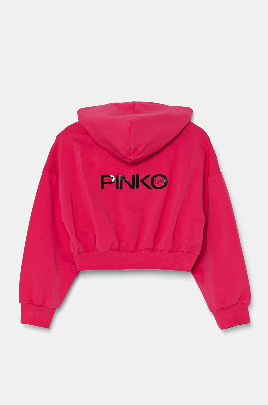Детская кофта Pinko Up цвет розовый с капюшоном с принтом F4PIJGZH089 Детская кофта Pinko Up цвет розовый с капюшоном с принтом F4PIJGZH089
