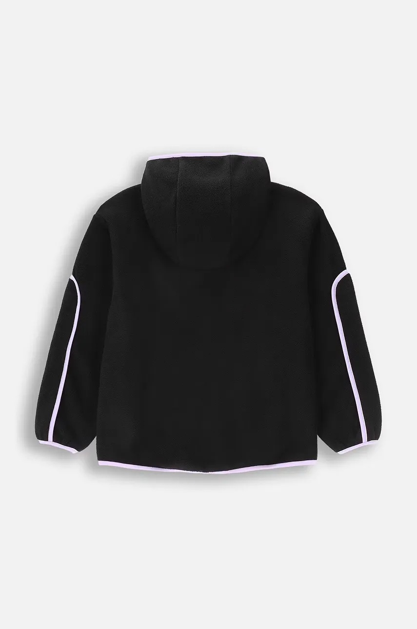Детская куртка из флиса Lemon Explore цвет чёрный с капюшоном однотонная ACTIVE GIRL