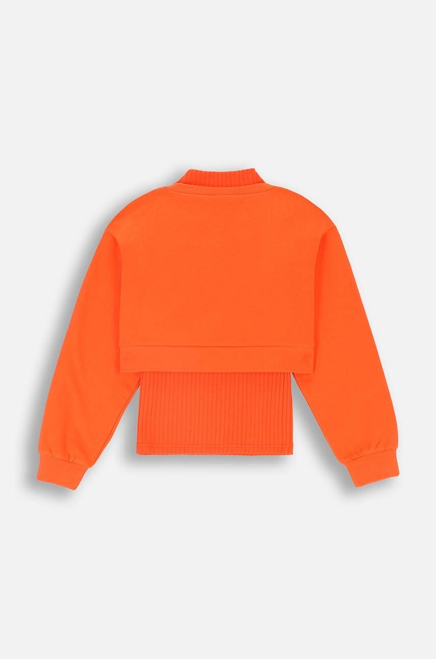 Детская хлопковая кофта Coccodrillo цвет красный однотонная RODEO GIRL JUNIOR