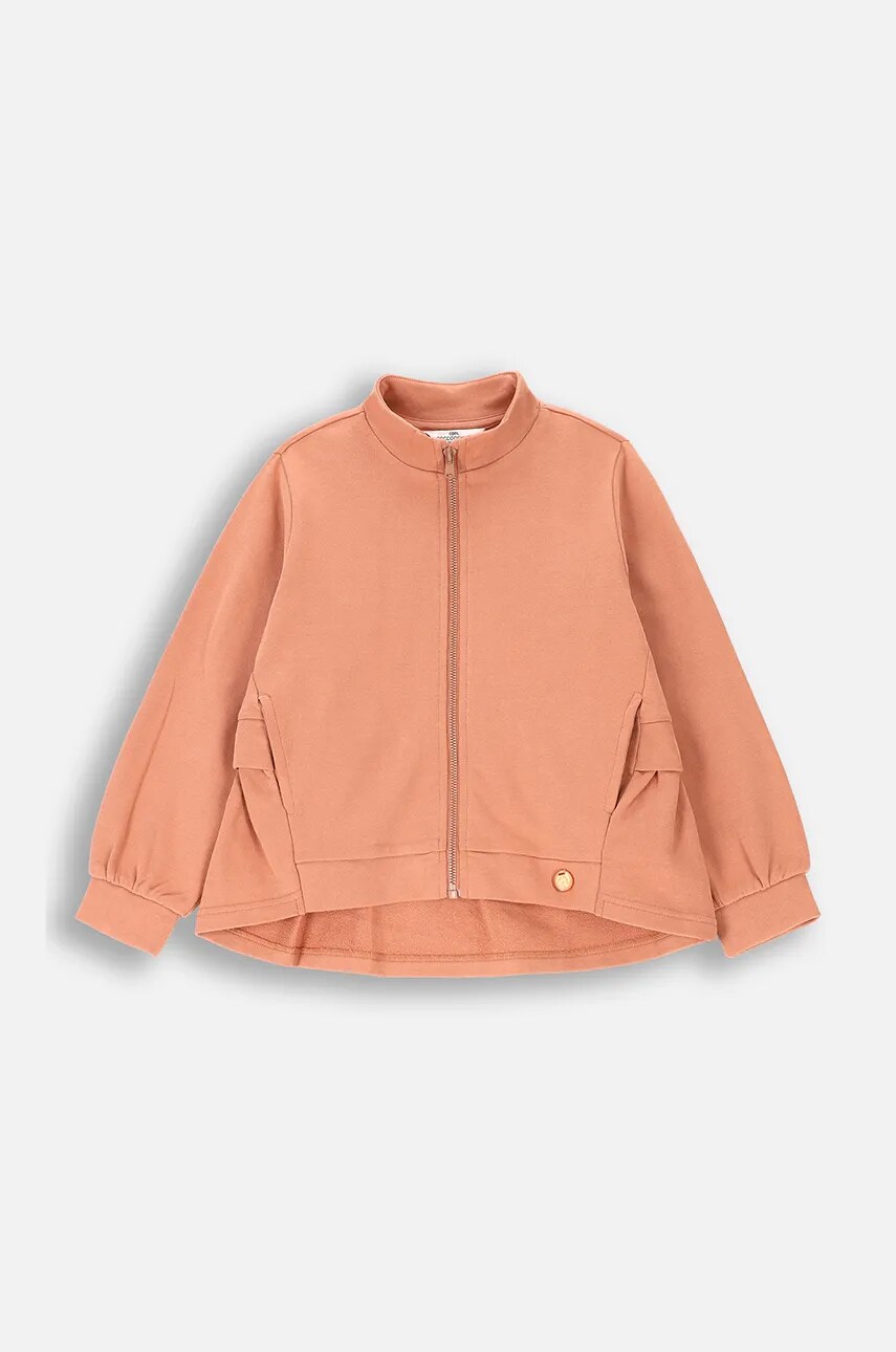 Coccodrillo hanorac de bumbac pentru copii culoarea roz, cu glugă, neted, RODEO GIRL KIDS