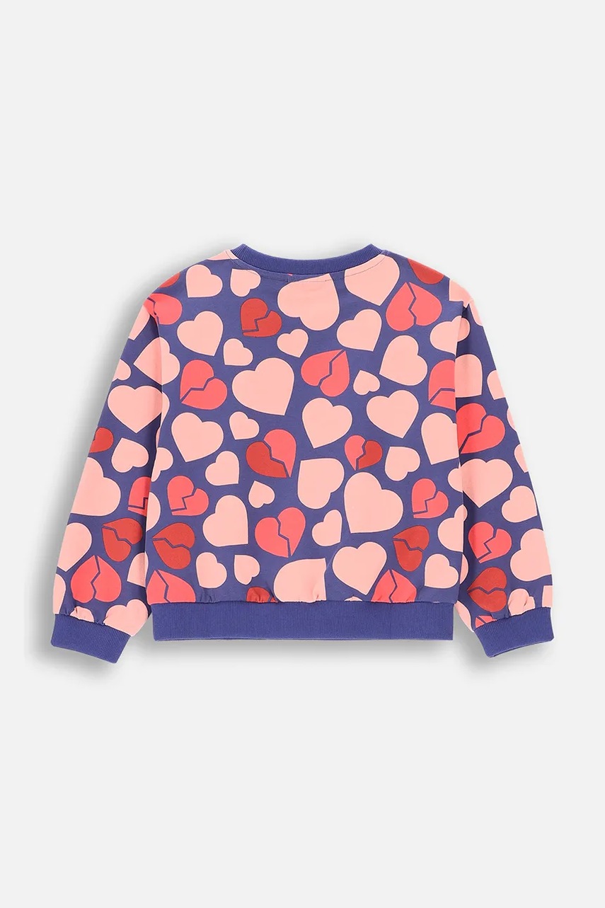 Детская кофта Coccodrillo цвет фиолетовый узор HEARTS GIRL KIDS