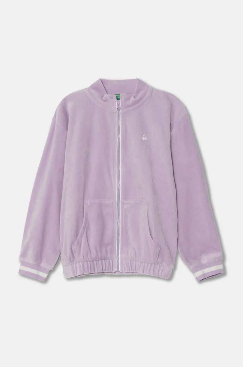 United Colors of Benetton bluza copii culoarea violet, neted, 3UK0G5036 United Colors of Benetton bluza copii culoarea violet, neted, 3UK0G5036