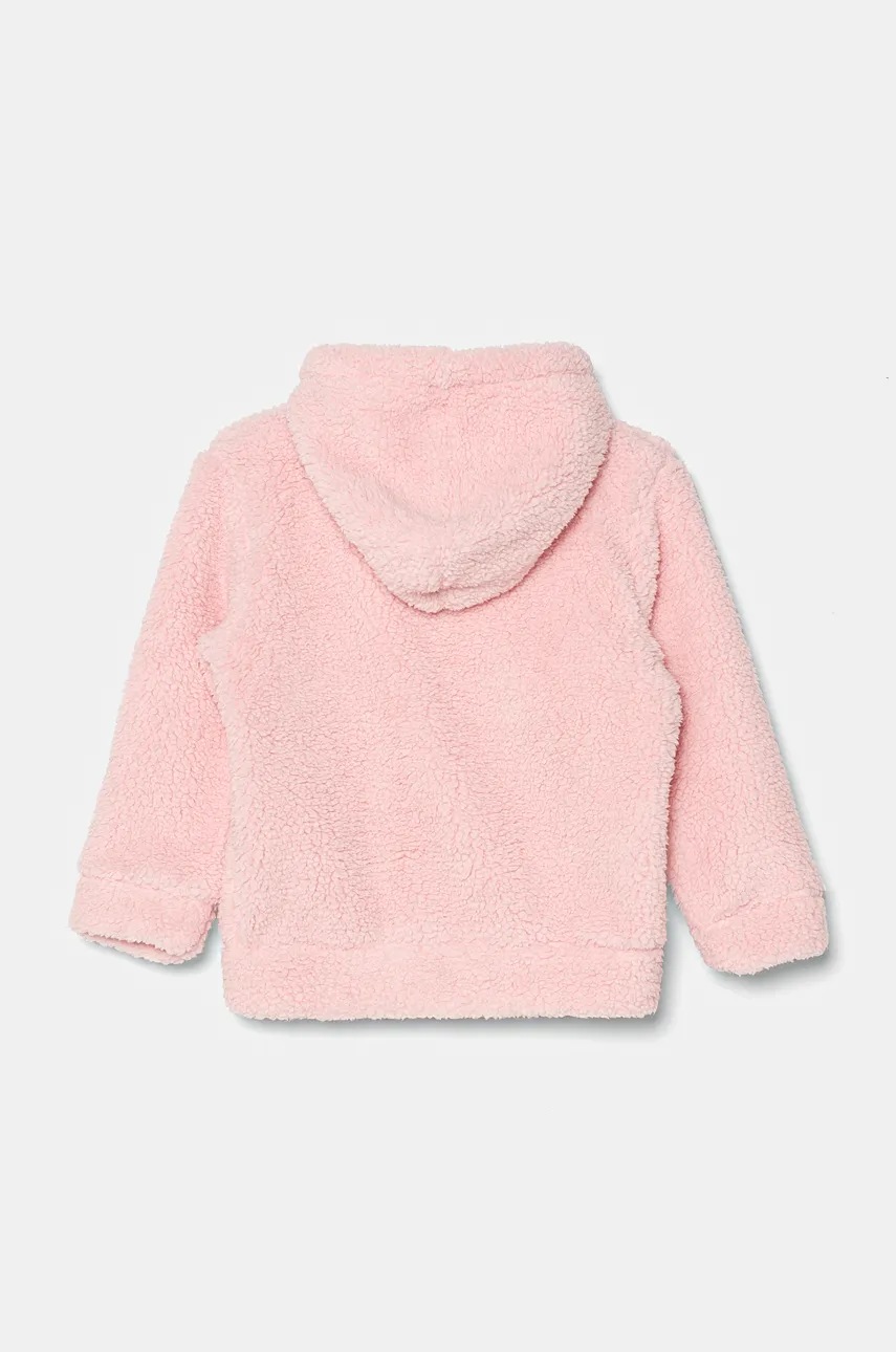 Дитяча кофта United Colors of Benetton колір рожевий з капюшоном однотонна 31VZG502C