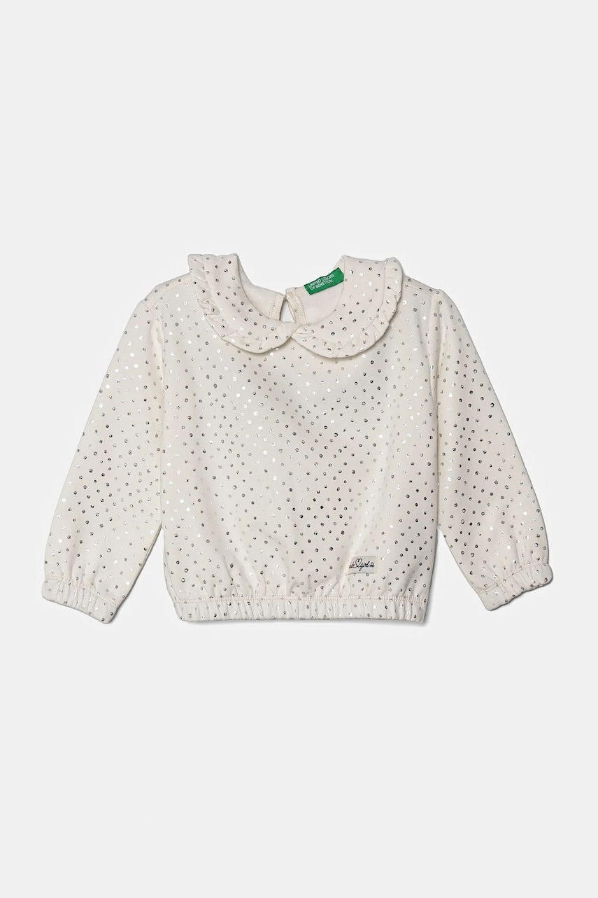 United Colors of Benetton bluza copii culoarea alb, modelator, 3S73G10GF United Colors of Benetton bluza copii culoarea alb, modelator, 3S73G10GF