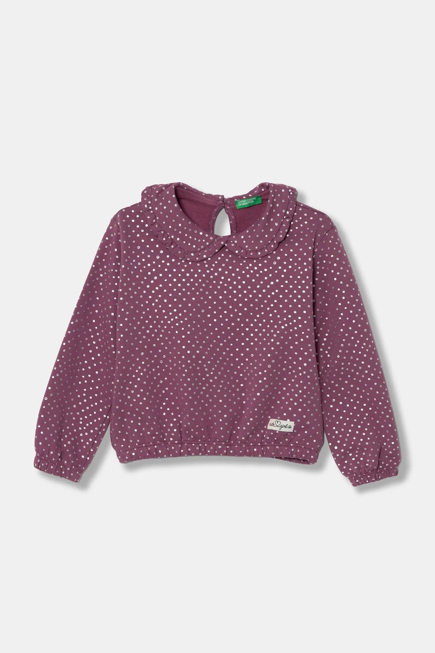 United Colors of Benetton bluza copii culoarea violet, modelator, 3S73G10GF United Colors of Benetton bluza copii culoarea violet, modelator, 3S73G10GF