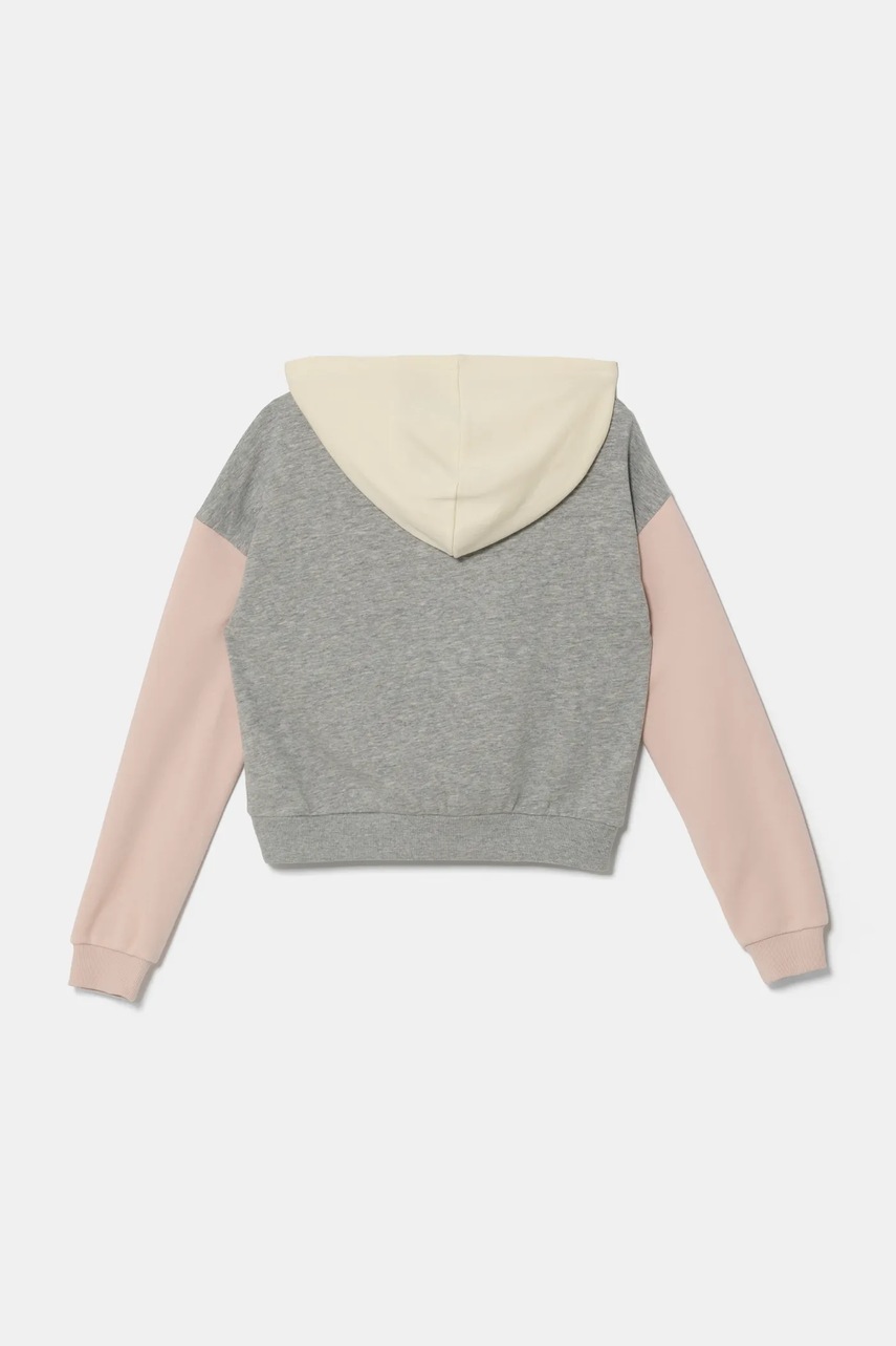Дитяча кофта United Colors of Benetton колір сірий з капюшоном з аплікацією 39M2C203W