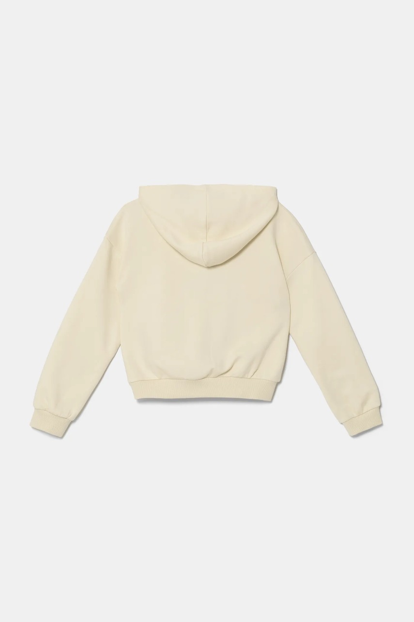 Дитяча кофта United Colors of Benetton колір бежевий з капюшоном з аплікацією 39M2C203W