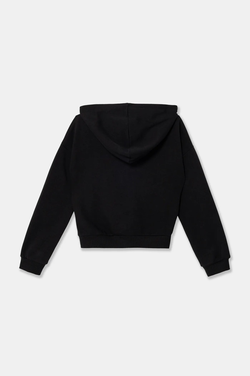 Детская кофта United Colors of Benetton цвет чёрный с капюшоном с аппликацией 39M2C203W в Житомире Детская кофта United Colors of Benetton цвет чёрный с капюшоном с аппликацией 39M2C203W в Житомире