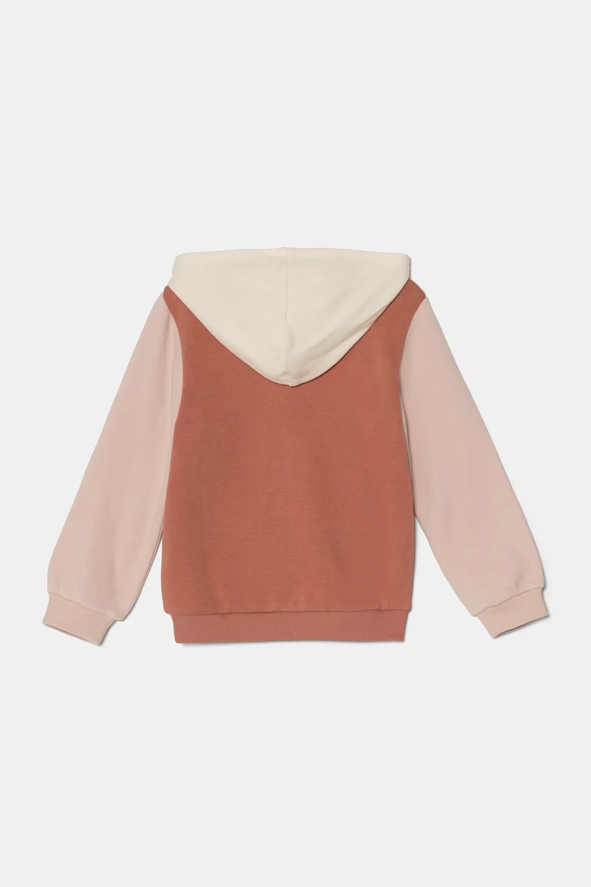 Детская кофта United Colors of Benetton цвет оранжевый с капюшоном узор 39M2G503G