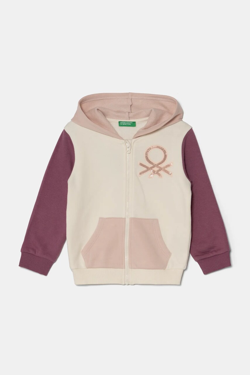 United Colors of Benetton bluza copii cu gluga, modelator, 39M2G503G