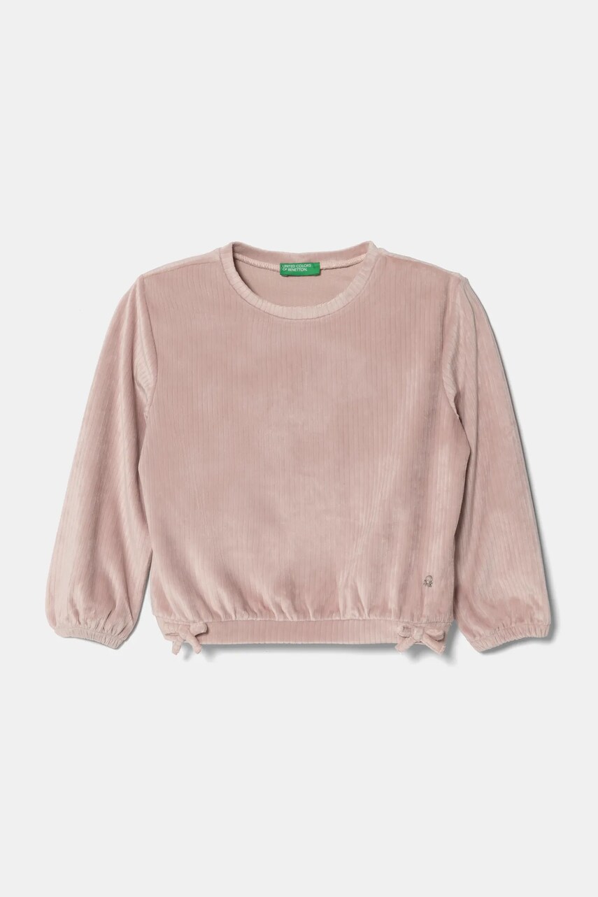 United Colors of Benetton bluza copii culoarea roz, neted, 37JBG10GC