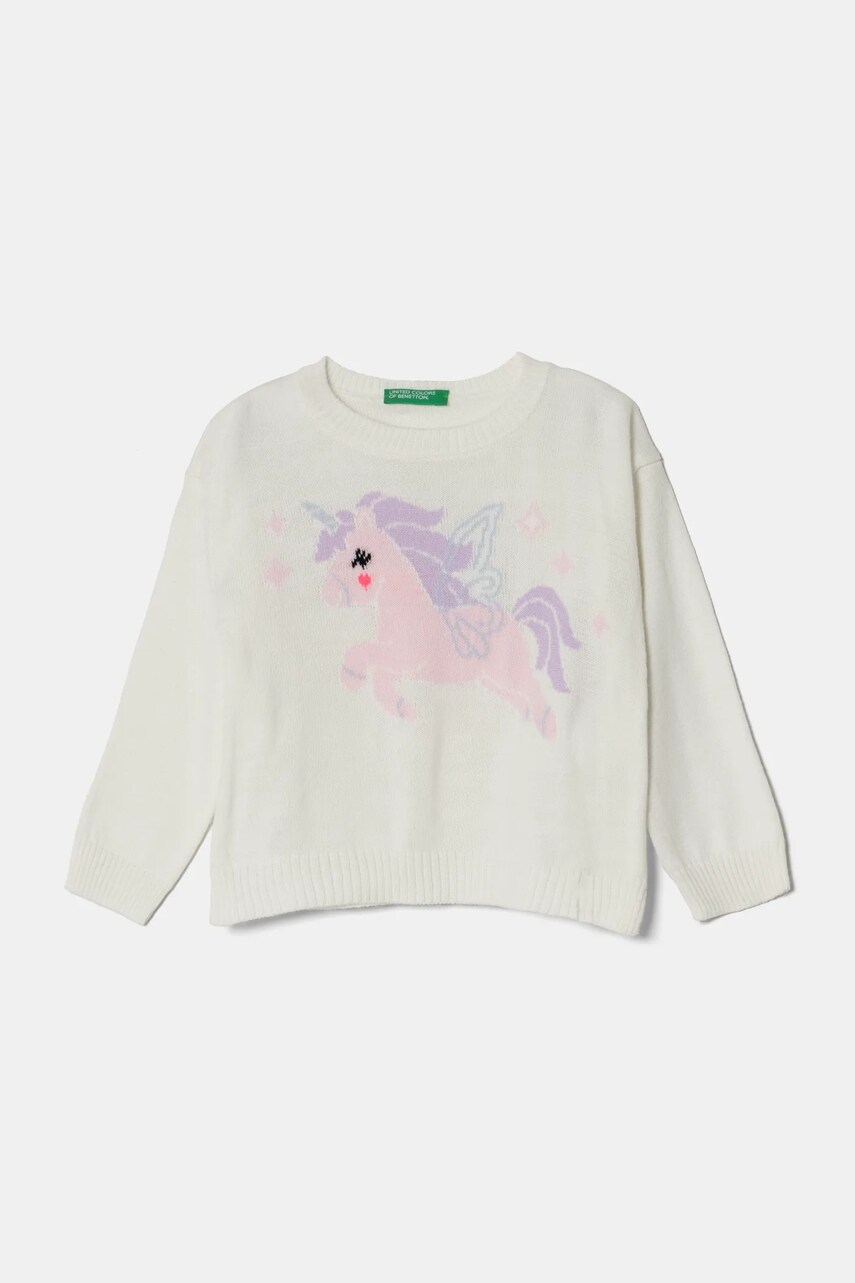 United Colors of Benetton pulover copii culoarea bej, light, 1070H102K